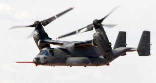 EDWARDS AIR FORCE BASE, Calif.  --  Osprey 9 flies a test mission. The ship returned to flight July 14 after nearly two years of modifications. The aircraft has updated  electrical, hydraulic, electronic warfare and heat-seeking missile countermeasures.  (U.S. Air Force photo by James Haseltine)