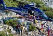 Italian cave rescuers leave a helicopter after being brought to the entrance of the Riesending-Schachthoehle cave at the Untersberg near Marktschellenberg, southern Germany on June 18, 2014. A 52-year-old explorer trapped with a serious injury in Germany's deepest and longest cave is transported by rescuers from Germany, Switzerland, Austria and Italy. AFP PHOTO / DPA/ NICOLAS ARMER   GERMANY OUTNicolas Armer/AFP/Getty Images